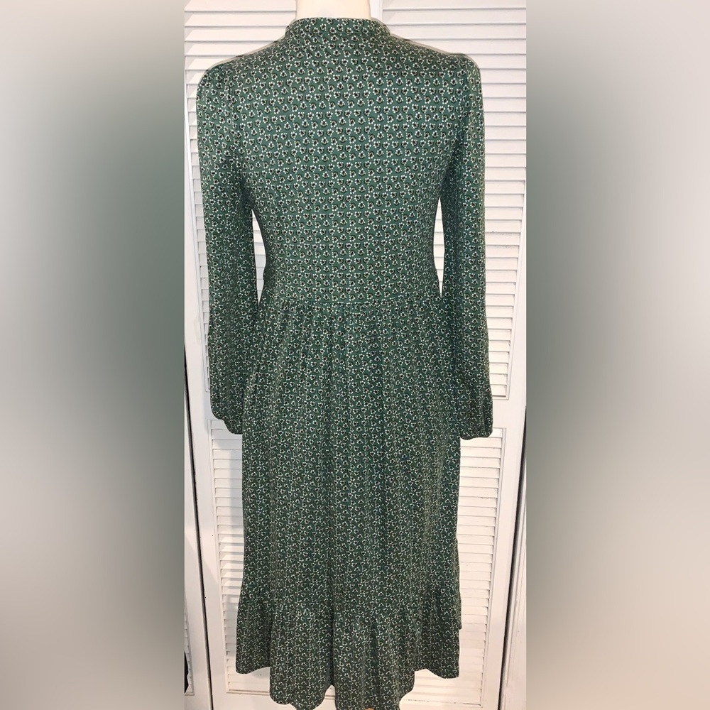 Boden Buttoned Jersey Midi Long Sleeve Dress with pockets green Women’s size 8 - Picture 9 of 11
